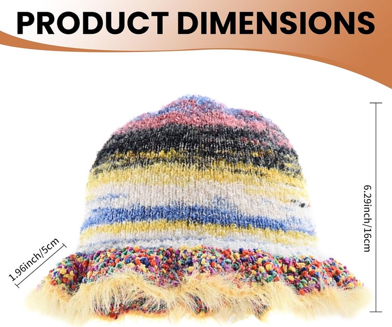 Busnos Crochet Bucket Hats for Women Handmade Hat Cute Foldable Knitted Hats for Women - Image 3